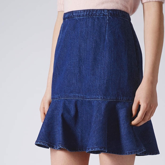 topshop blue denim skirt